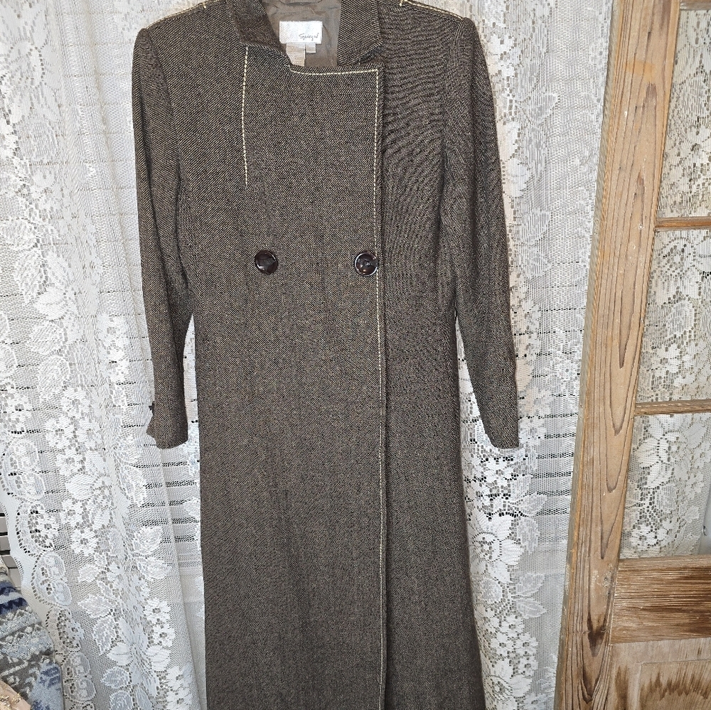 Vintage Spiegel Wool Blend Trench Coat. Womens 6P - Picture 3 of 16